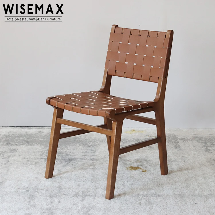 Мебель WISEMAX лидер продаж оптовая продажа мебель для ресторана винтажный обеденный стул из кожи и дерева с