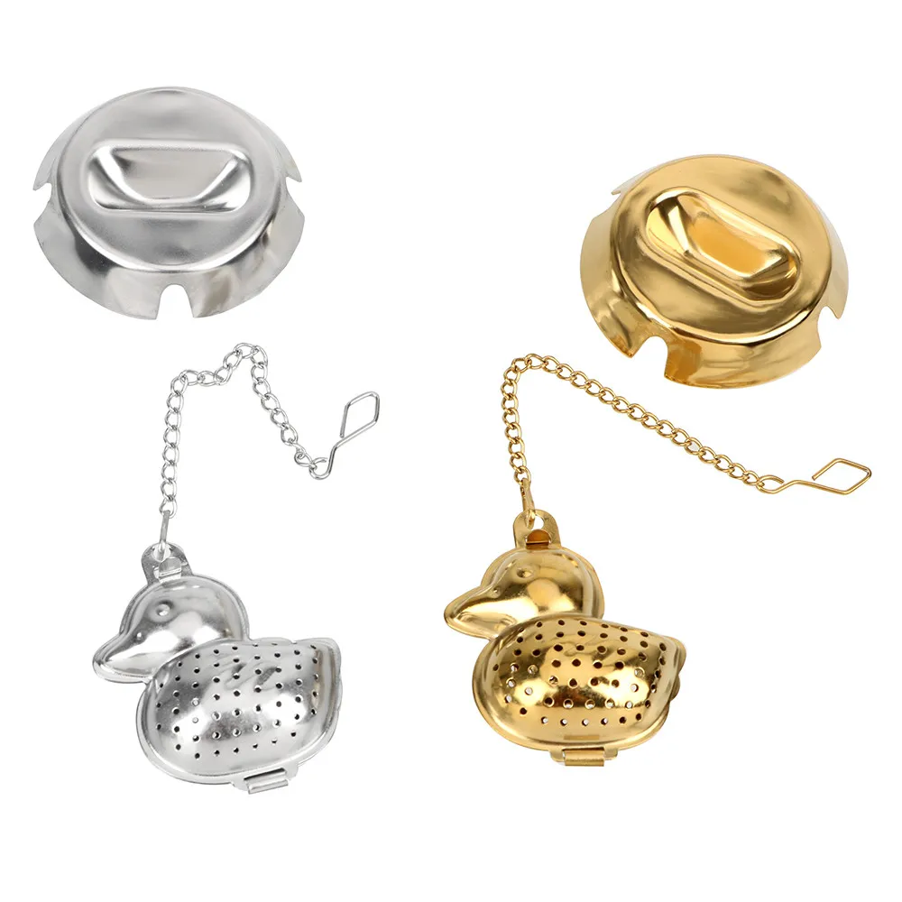 Loose Tea Leaf Spice Stainless Steel Duck Shape Tea Infuser Home Kitchen Accessories Hangable Mesh Filter Strainer