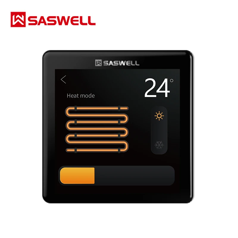 Новый продукт SASWELL цветной ЖК-экран для охлаждения/обогрева/системы катушки вентилятора термостат контроллер комнатной температуры