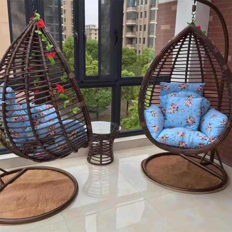 Outing Mate Oem/Odm Logo Iron Rustproof Frame foldable lazy wicker egg chair outdoor