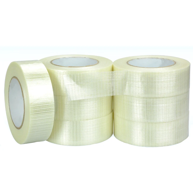 Synthetic Rubber Strong Filament Carton Strapping Reinforced bi way cross filament tape