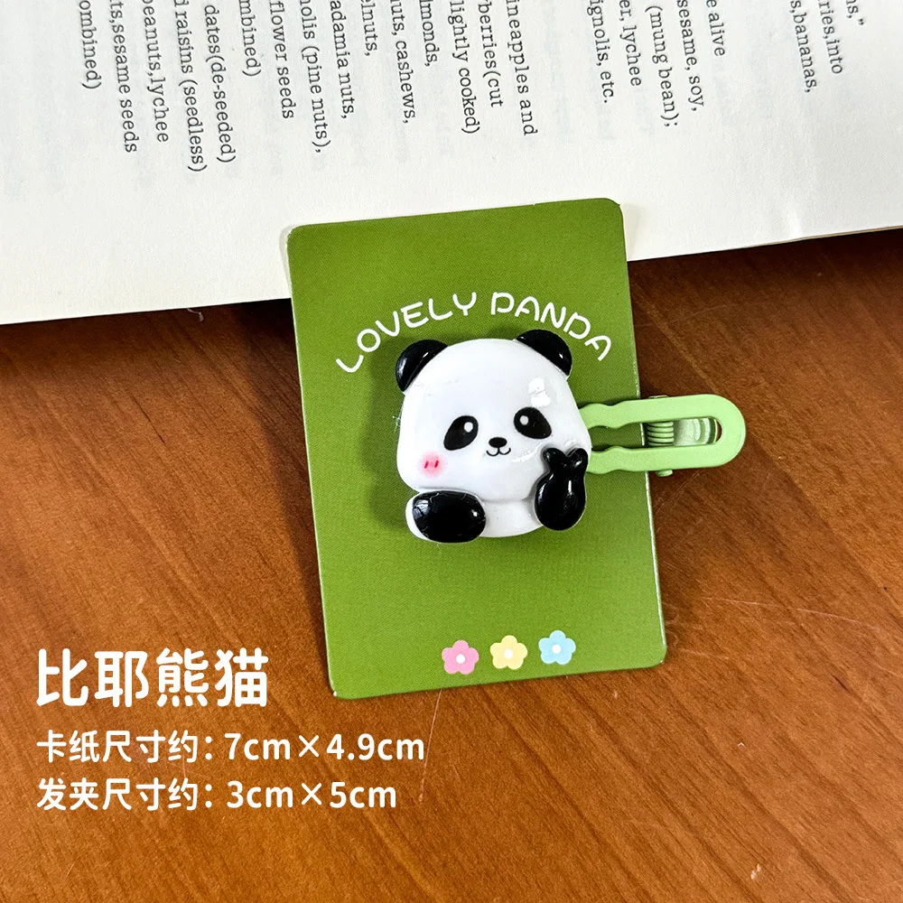 Jiamu New Design Cute Panda Hair Clips Accessories For Women Girls Sweet Cartoon Hair Clips Wholesale Trendy