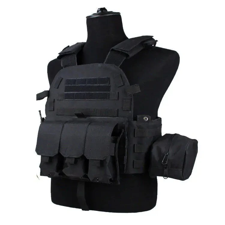 SinSky Tactical Multi Functional Tactical Gear Hiking Equipment Supplies Black Security Tactical Vest Combat Gear Plate Carrier