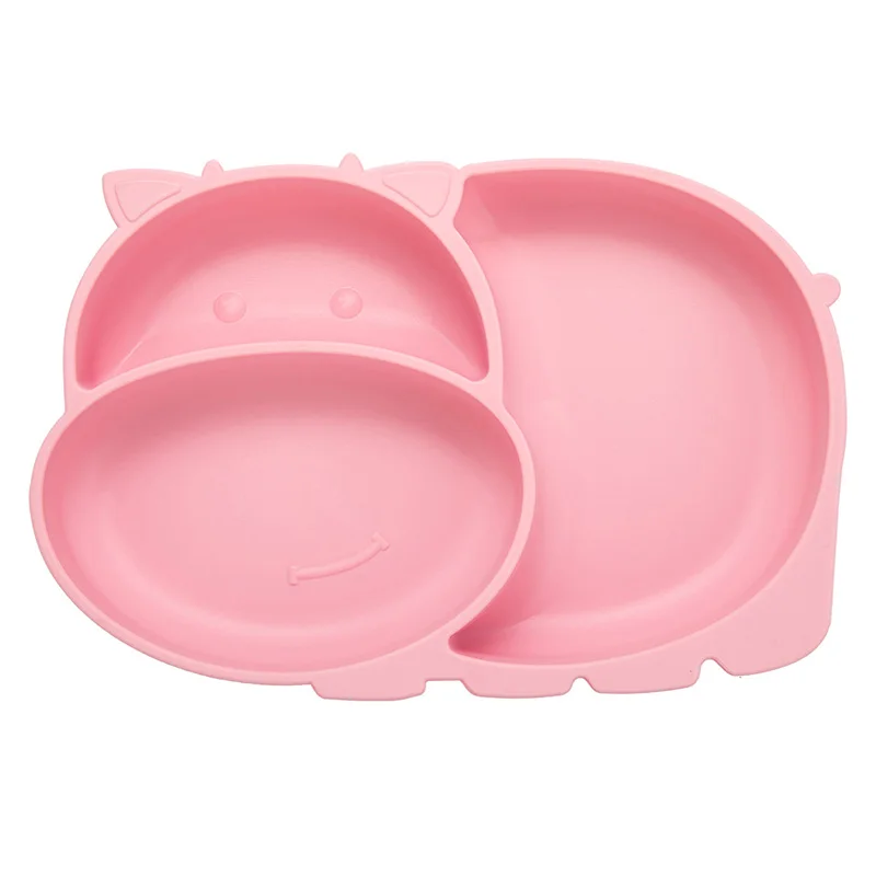 
Custom printing plate New Cow Shaped Eco-friendly Suction Baby Plate 
