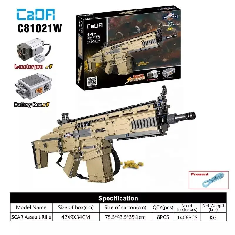 CADA C81021W Military WW2 Weapon GUN Bricks Toys SWAT Assault Rifle Models Building Blocks Technical Compatible Gun Bricks