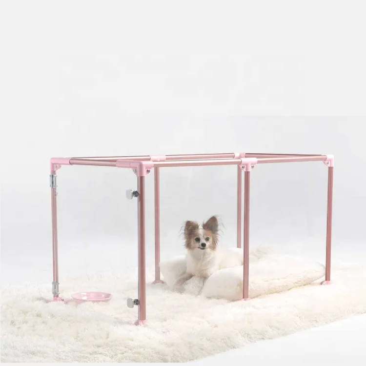 Manufacturer acrylic aluminium detachable safety heavy duty large pet supplies transparent indoor cat dog kennel house fence pen