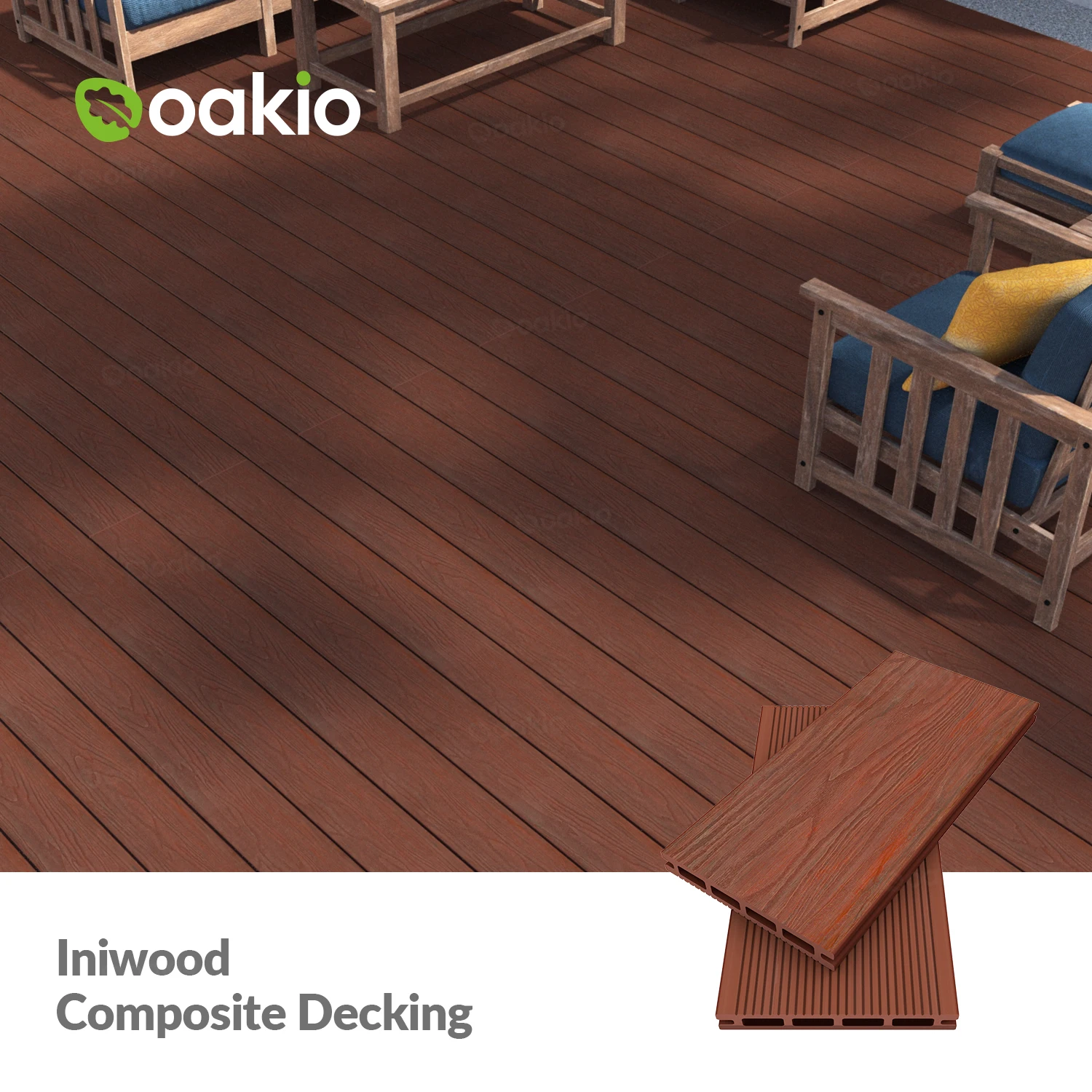 Waterproof Wpc Decking Board Wood Plastic Composite Outdoor  Decking