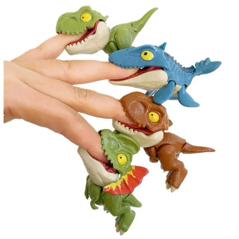 2024 Unisex Dinosaurs Toys Mini Jointed Movable Figure Plastic Finger Biting Dinosaur for Party Use Promotional Item