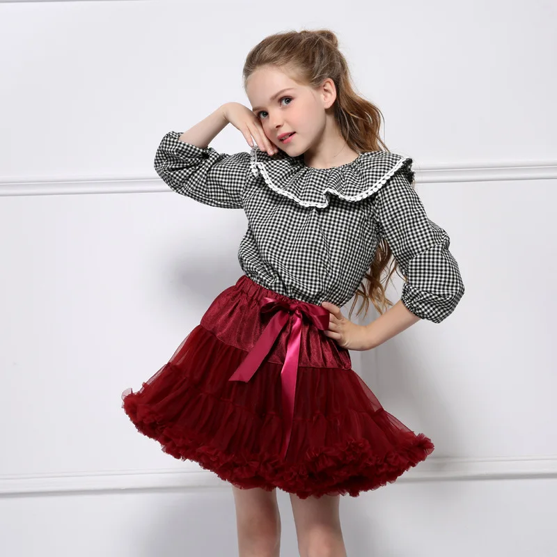 Top Quality wholesale boutique Pettiskirt Pink Fluffy Ballet Kids Baby Girls Tutu Tulle Mini Skirt With kids