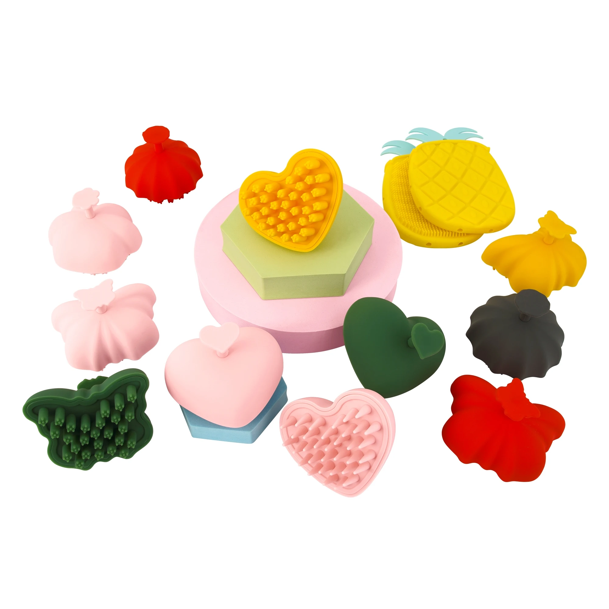 100% Food Grade Silicone Manual Scalp Brush Hand Massager Tools Comb