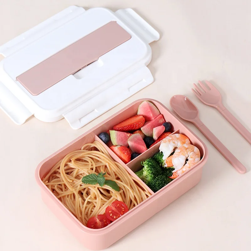 Plastic Lunch Box School Lunch Boxes Bento Chidren Lunch Box Container With Fork Spoon