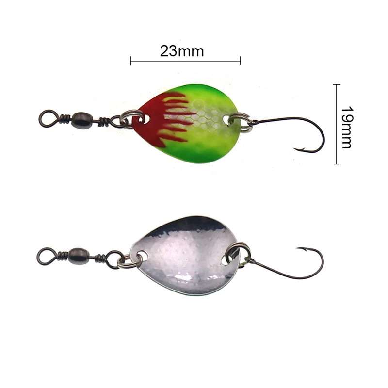 Trout spoons ultralight  fishing spoons 2g 23mm single hook metal Bait Fishing Lure spoon