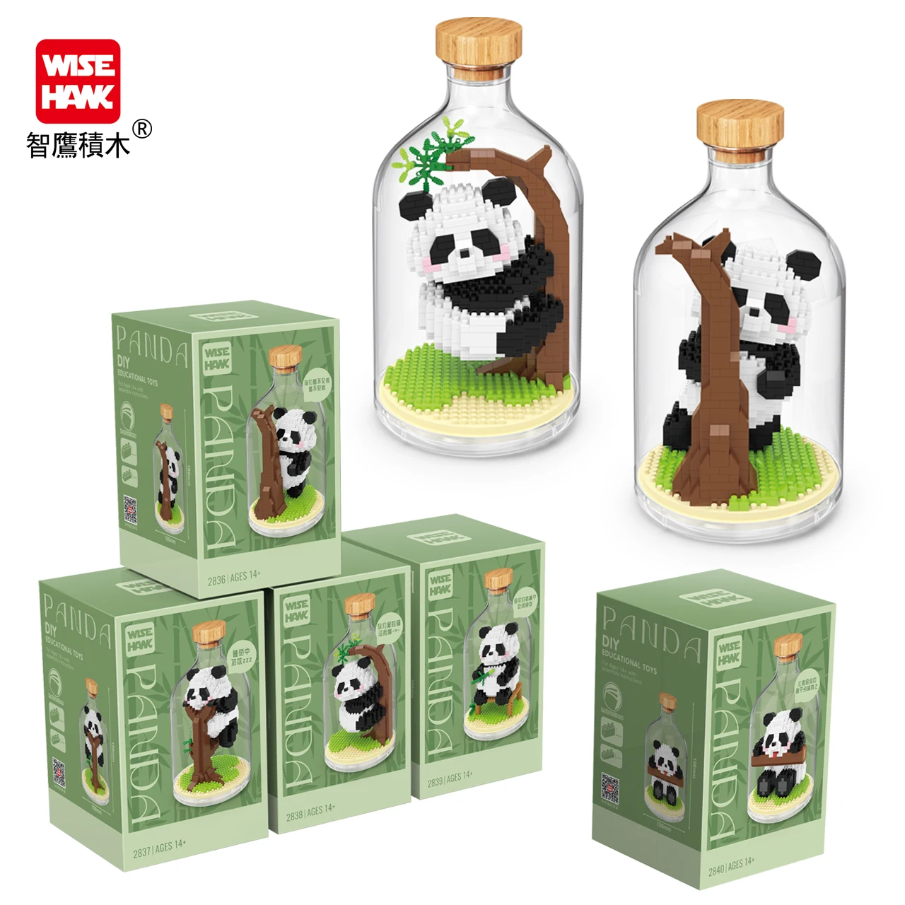 Best Selling Plastic Mini Building Block Panda Model Set Construction Toys Micro Bricks Plastic Animal Toys For Kids