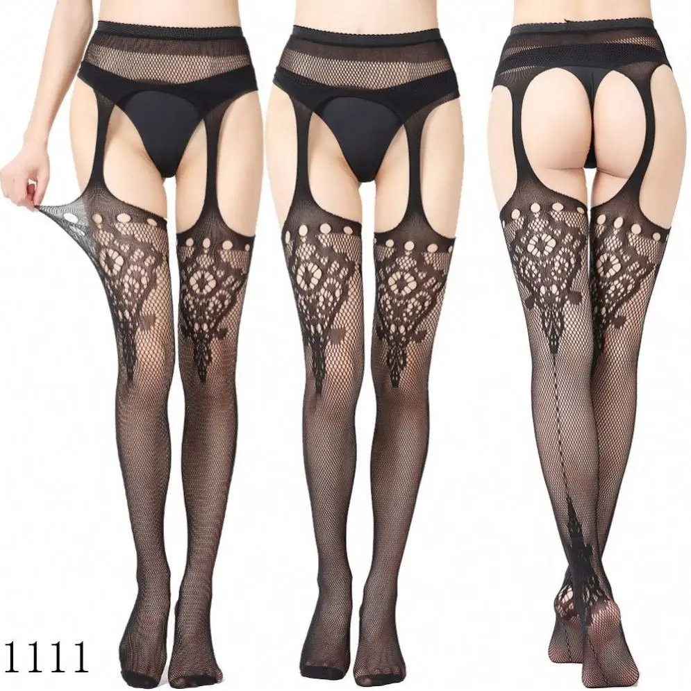 Popular Mesh Super Elastic Garter High Sheer Nylon Stockings Leopard Suspenders Sexy Pantyhose/Tights