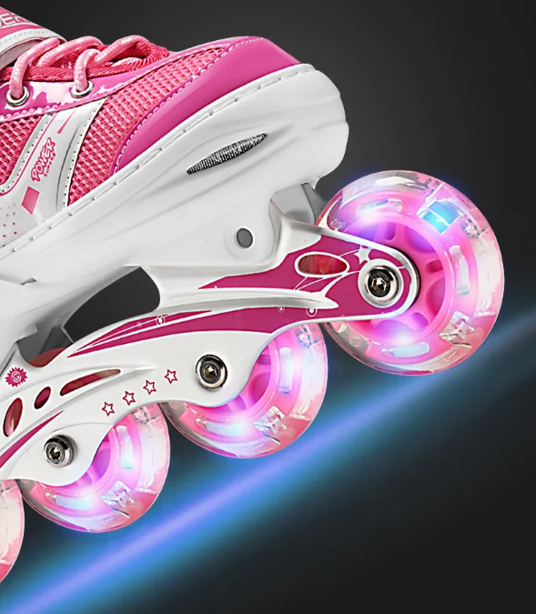  Boys Girl Skate Shoes Adult Adjustable Inline Flashing Roller Quad Skates Wholesale for Kids