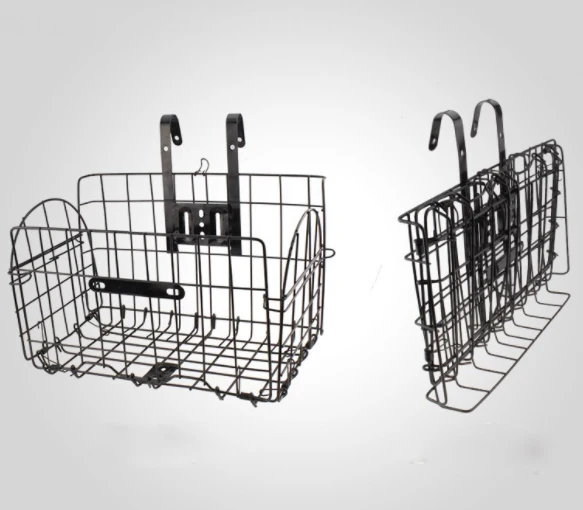 Wholesale  Manufacturers wholesale Steel bicycle basket Foldable Heavy wire folding bike front basket mountain bike accessories