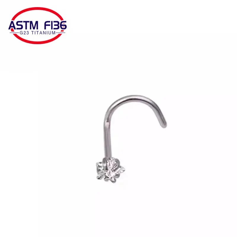 Sexy Nose Ring G23 Titanium and Colorful Gemstones Stud Earring nipple labret nail Rings piercing jewelry