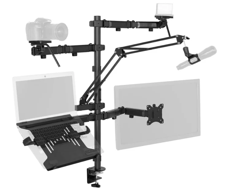 Computer Studio Desk Mount Dual Monitor Mount Laptop Stand Live stream Arms Compatible Cameras Lighting tablets bracket