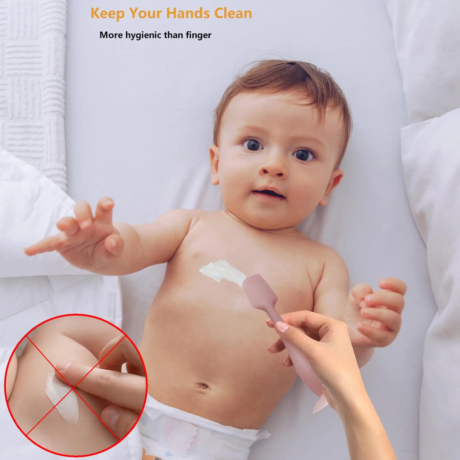 Baby Diaper Cream With Suction Cup Base Spatula Applicator Soft Silicone Butt Paste Spatula Diaper Cream Brush