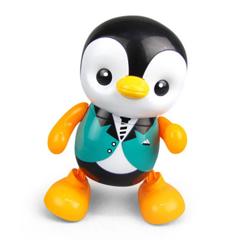 NEW Children Plastic Penguin Toys Educational Electric Swinging Penguin Dancing Walking Musical Small Plastic Penguin Toy