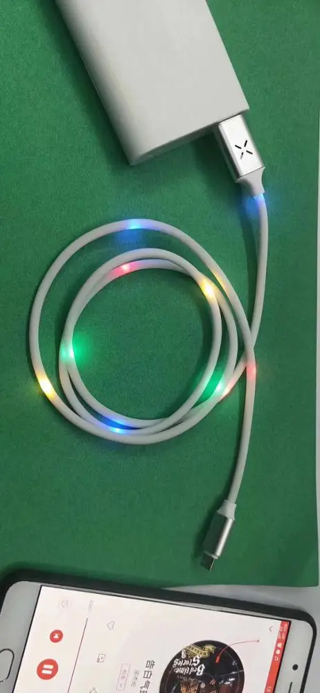 
Car use voice control charger sound led flowing usb data cable power supply data transfer usb cable type-c micro light ning 