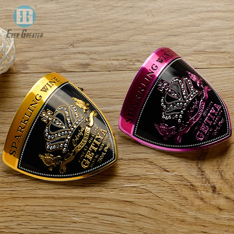 Custom waterproof labels for perfume bottles stamping and embossing design wine bottle stickers