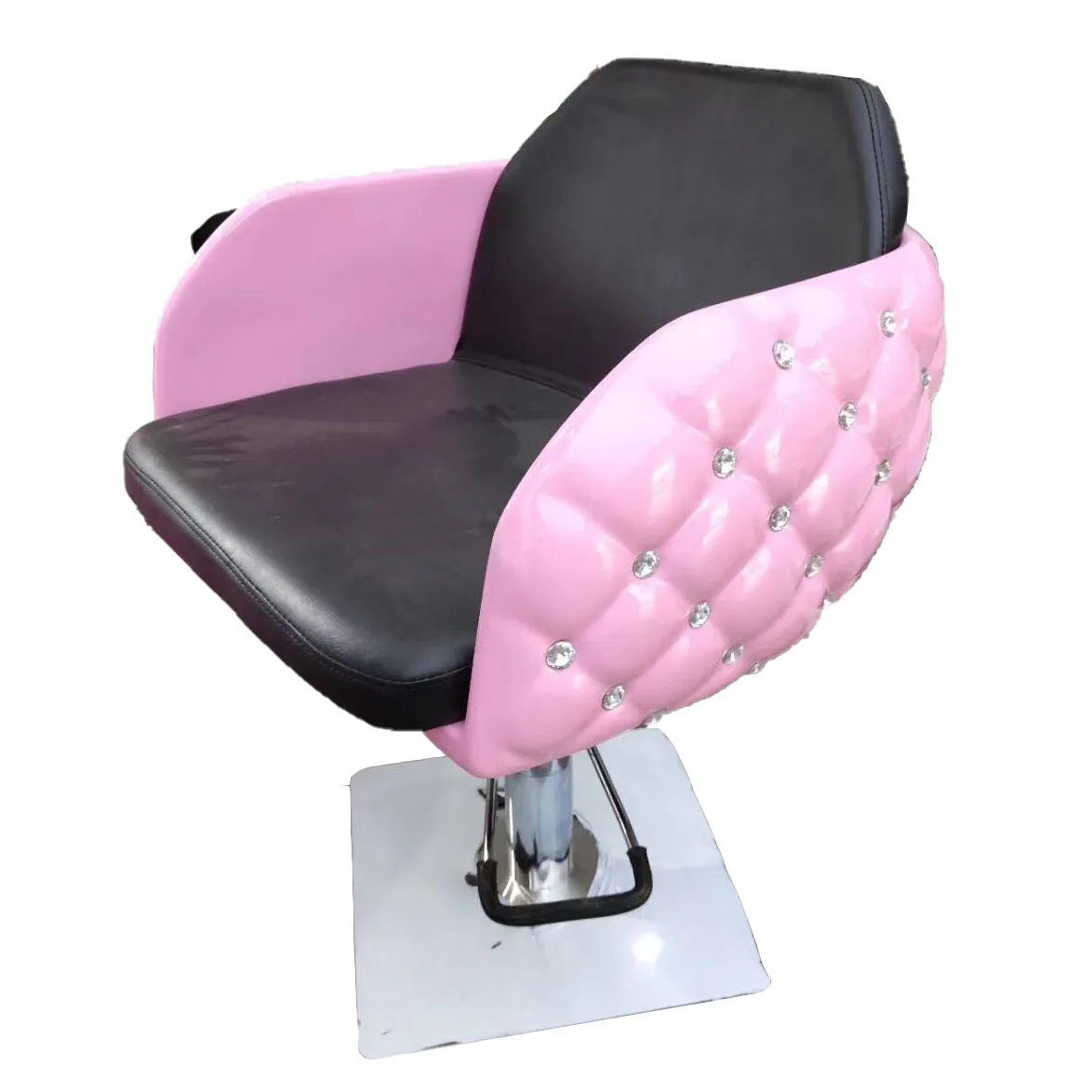 NEW Pink barber chair mirror suit Lingge belt drill shampoo bed and foot bath
