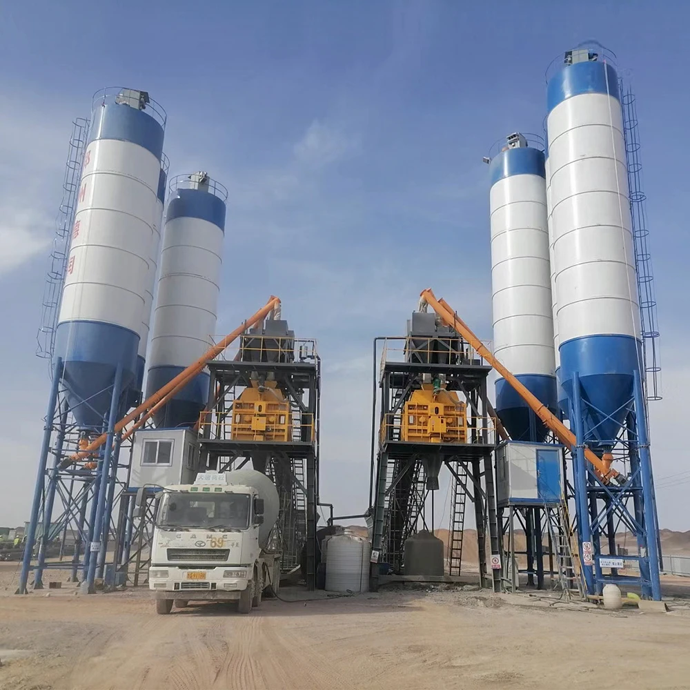 Factory price foundation-free concrete batching plant fully automatic Twin-shaft JS concrete mixer