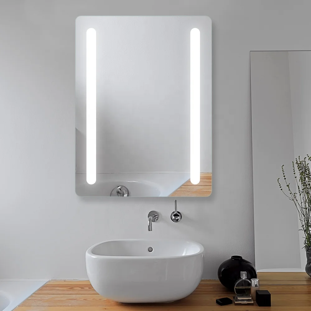 LED Lighted Bathroom Mirror Defogger and Smart Touch Sensor with Lights Adjustable 3 Colors and dimmable