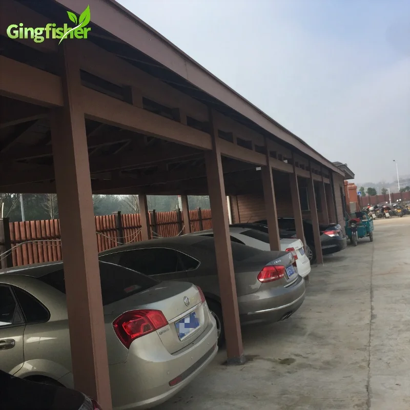 Wood Plastic Composite WPC Shed Carport Car House Design