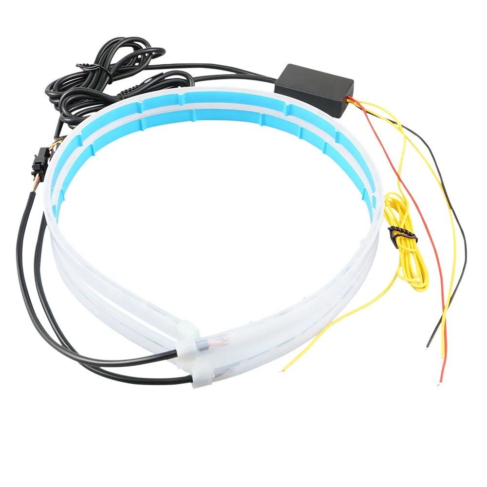 Bevinsee 30CM 45CM 60CM App Contral DRL Eyebrow Lights LED Turn Signal Light Strip