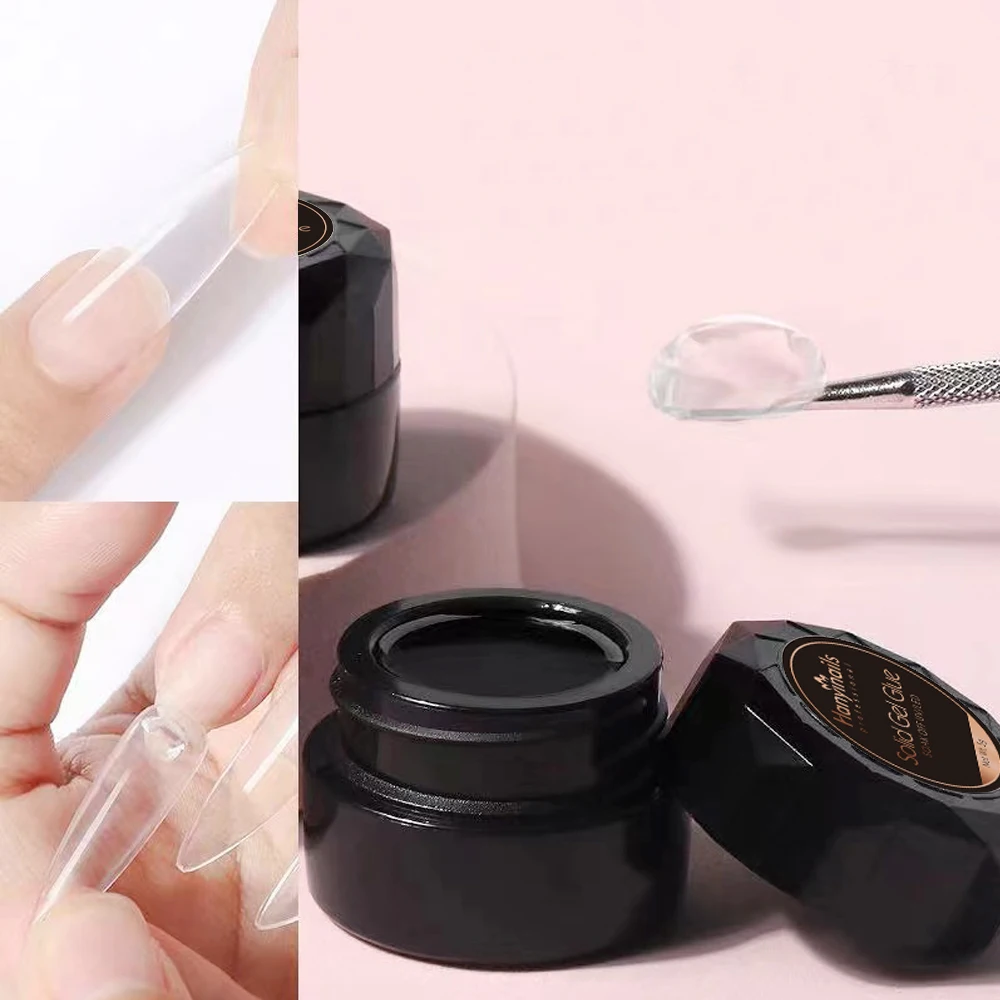 Hanyinails Customize Private Label press on nails paste clear strong adhesion super clear nail tips glue uv gel