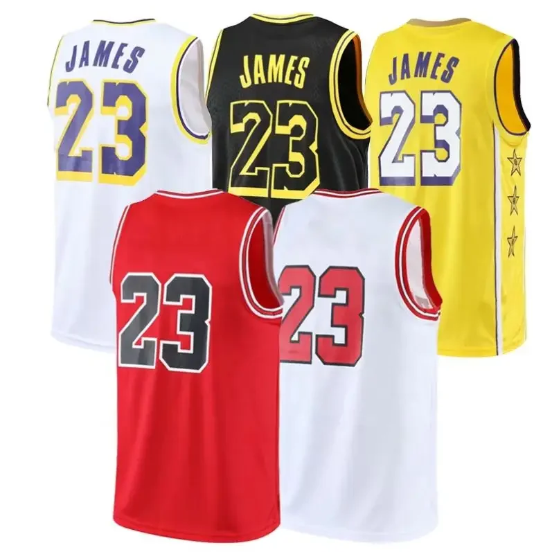 Team Sports Wear Polyester Quick quick drying Laker S 23 Cheap Basketball James Jersey Top T Shirts Uniform