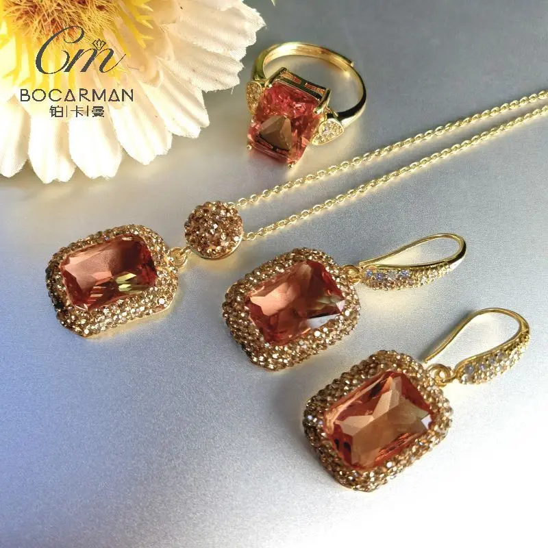 Artificial gemstone manufacturers Turkey color colored stone bauxite light color Sudan stone jewelry set