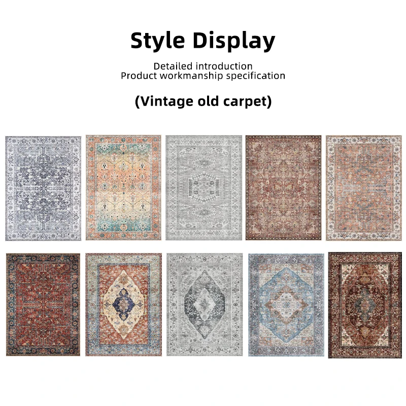 Factory large size anti slip persian rug sofa living room bedside polyester machine washable area rug floor mats