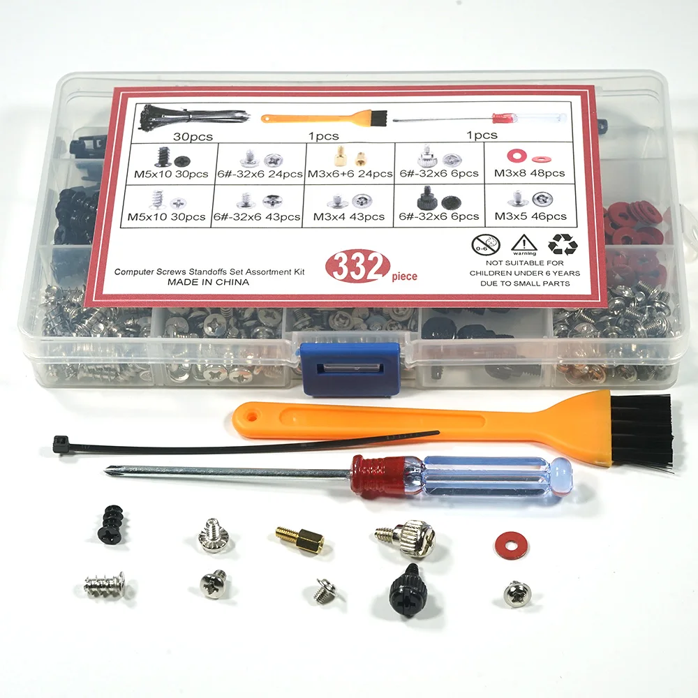PC Computer Screws Standoffs Set Kit and M3 Standoff and Screw for M3 Drives for Computer Case SSD Motherboard Fan Power Graph