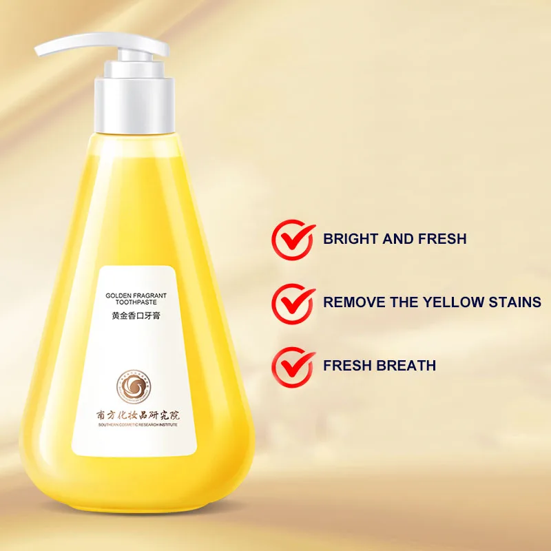 220 g Anti-plaque / Anti-decayed teeth Toothpaste OEM Private Brand Whitening Organic Gold tooth paste