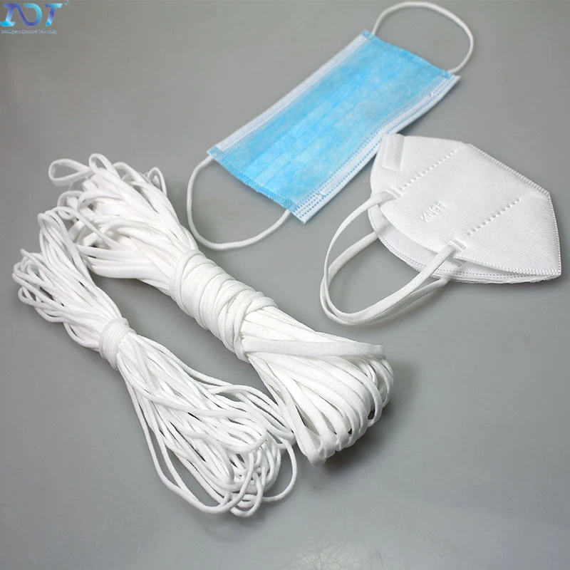 Medical Disposable Face Mask Material 2mm 3mm Round Earloop Ear Loop Elastic Band Mask Rope Cord