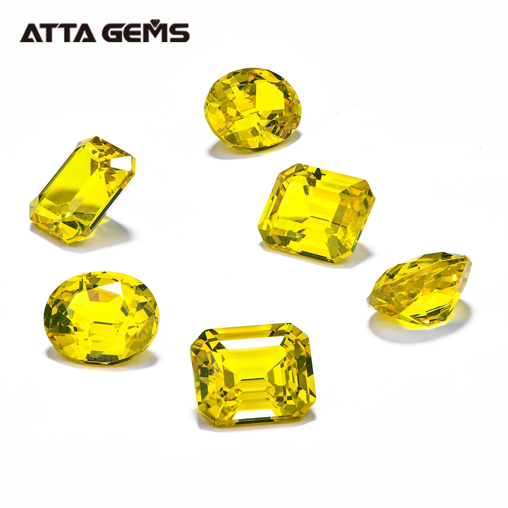 Wholesale Yttrium Aluminum Garnet Cushion Shape Luminescen YAG Synthetic Diamond Yellow Gemstone High Quality