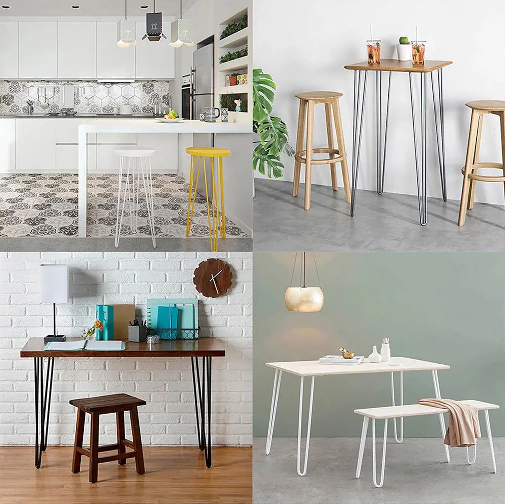 BN Metal Steel Cheap Furniture Coffee Dining Table Black Metal Furniture Legs 2-3 Rods Hairpin Legs For DIY Desk