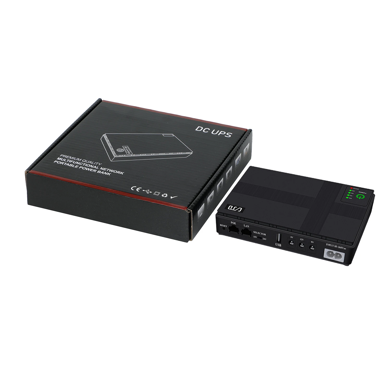 18W 10400Mah Mini Ups for WIFI 5V 9V 12V 24V Output Uninterrupted Power Supply DC Mini UPS With POE Port