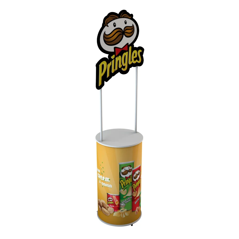 New Model Customized Design Trade Show Banner Stand POR Aluminum Pop-up Advertising Promotion Counter With PVC Panel Table Promo