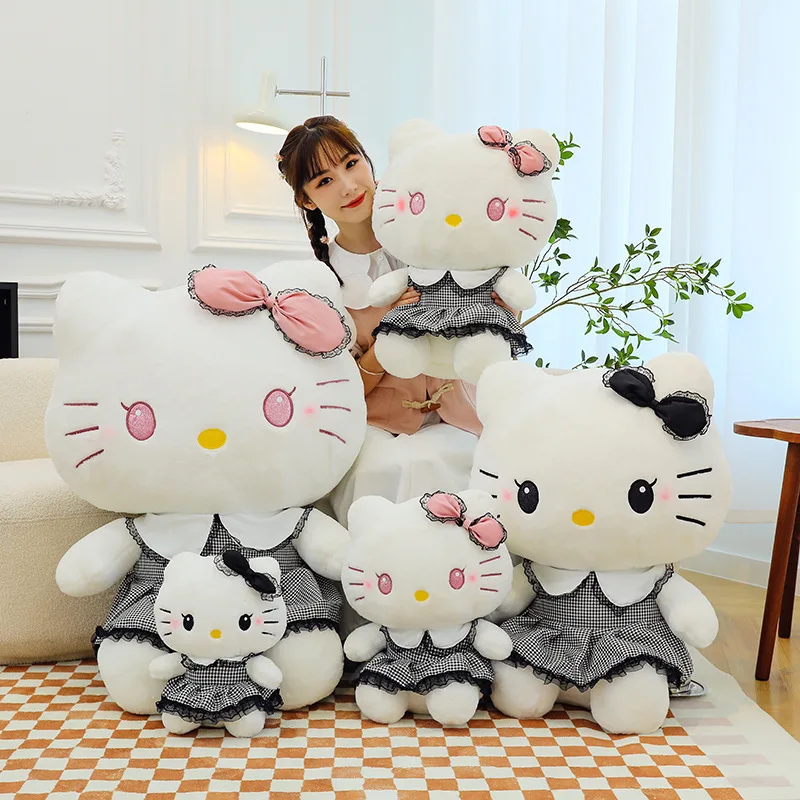 Cute Kitty Cat Plush Doll Dark KT Plush Toy Katie Cloth Doll Scissor Machine Gift Doll