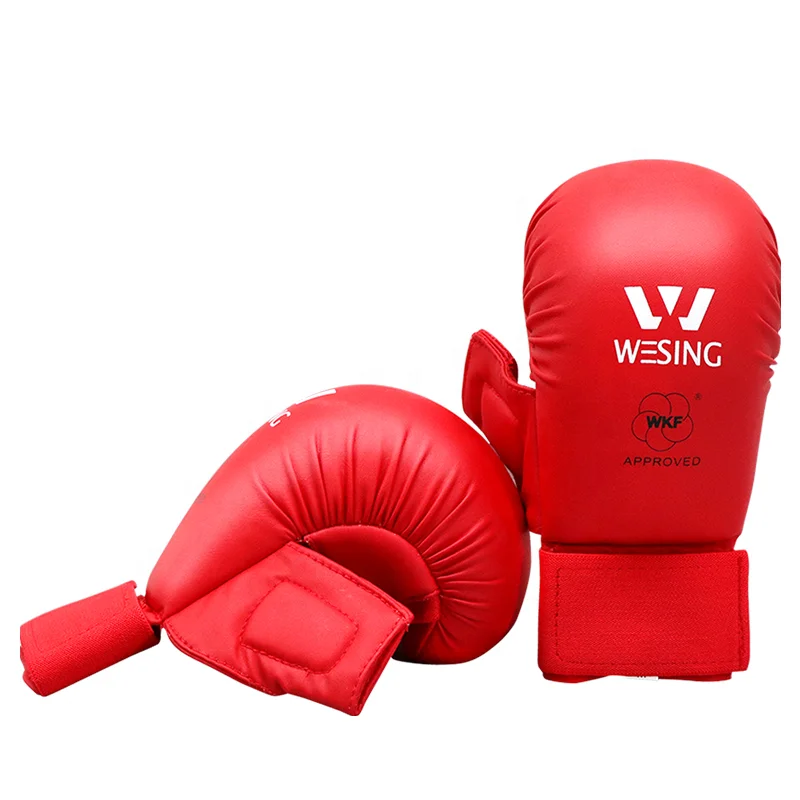 Wesing High Quality Blue Karate Gloves WKF Approved Karate Gloves With Thumb Protection