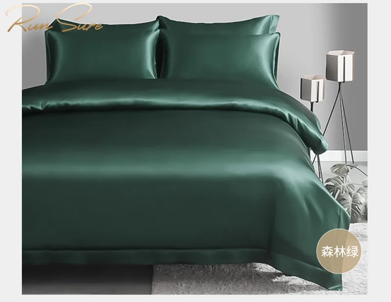 100% silk seamless red silk bed sheets pure red silk bedding set good for skin and hair