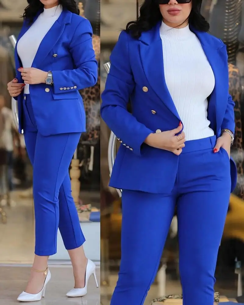 C0527 Manufacturers Business Suits For Women Fashion Slim Pants And Blazer Set Ladies Suits Office Wear Formal Suit