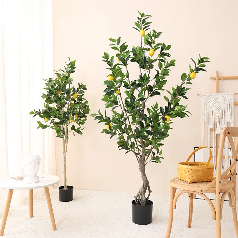 Home Decorations Realistic 1.5M Height Artificial Fruit Plant Ornamental  Bonsai Lemon Tree