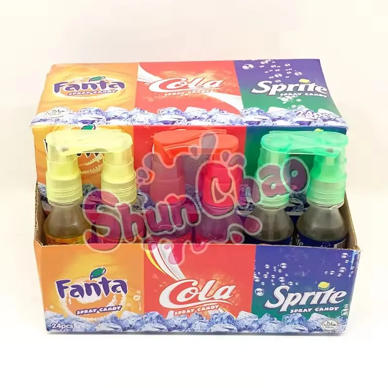 Wholesale Factory Direct Cola Bottle Shape Cola Flavor Liquid Spray Candy for Kids