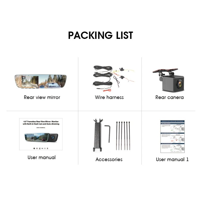 Dvr Dash Cam With  Auto-Dimming HD dash camera with built-In Wifi Module