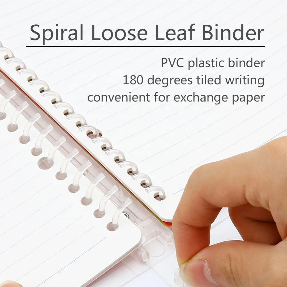 Customize Plastic Cover Loose Leaf Binder Diary Notebook With Colored Index Pages Label Office And School Supplies